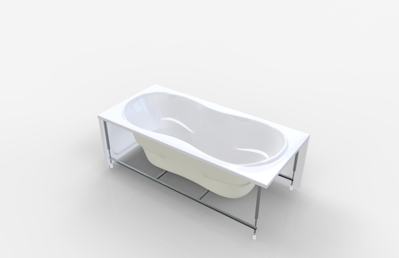 Акриловая ванна 1Marka Dinamika 170х80 (комплект) в 3D