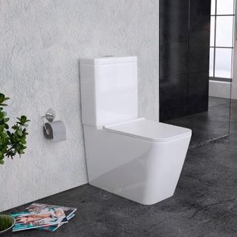 Безободковый унитаз-компакт Sole Cube 37,5х66,5 с крышкой-сиденьем Безободковый унитаз-компакт Sole Cube 37,5х66,5 с крышкой-сиденьем