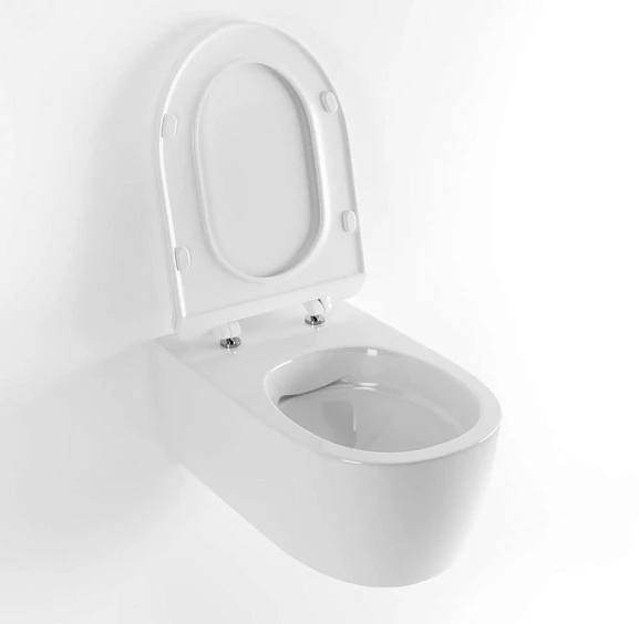 Подвесной унитаз Excellent Doto Pure Rim 36,5*48,5 безободковый с крышкой-сиденьем микролифт Slim