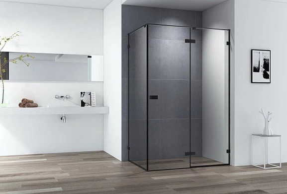 Душевой уголок Cezares BELLAGIO-AH-1-140/80-C-NERO 140*80*197 L/R без поддона