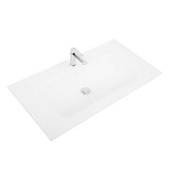 Мебельная раковина BelBagno BB810/465-LV-VTR-BO 81*46,5*14,5 стеклянная белая матовая (приобретается в комплекте с тумбой)