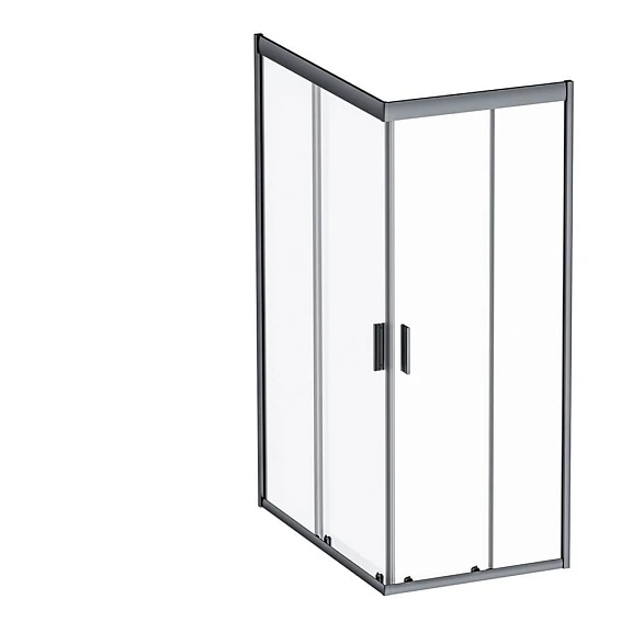 Душевой уголок AM.PM Gem Twin Slide 120*80*200 профиль черный матовый без поддона