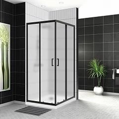 Душевой уголок BelBagno UNO-195-A-2-90-P-NERO 90*90*198 (с поддоном TRAY-AS-A 90*90*3 белый матовый)