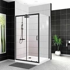 Душевой уголок BelBagno UNO-195-AH-1-120/80-C-NERO 120*80*210 L/R (с поддоном TRAY-BB-AH 120*80*15 L)