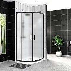 Душевой уголок BelBagno UNO-195-R-2-90-P-NERO 90*90*210 (с поддоном TRAY-BB-R-90-550-15-W)