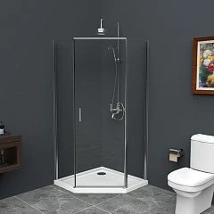 Душевой уголок BelBagno UNO-195-P-1-100-C-Cr 100*100*210 L/R (с поддоном TRAY-A-P-15-W 100*100*15)