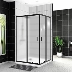 Душевой уголок BelBagno UNO-195-AH-2-120/90-P-NERO 120*90*198 L/R (с поддоном TRAY-AS-AH 120*90*3 черный матовый)