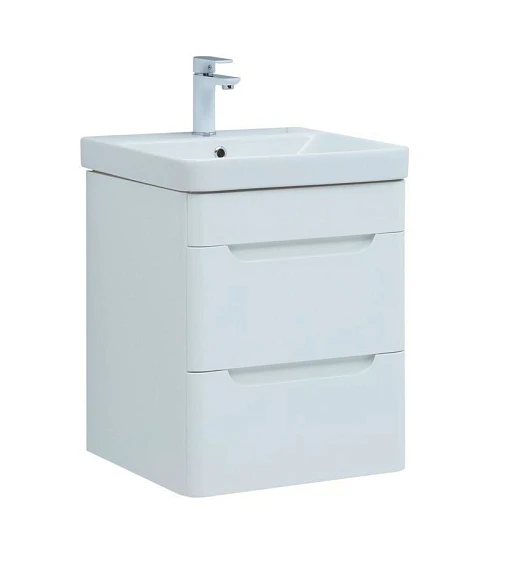 Тумба под раковину Aquanet София 50 белый глянец 2 ящика