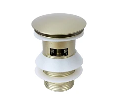 Донный клапан Bronze DE Luxe для раковины 008/1CG с переливом матовое золото Донный клапан Bronze DE Luxe для раковины 008/1CG с переливом матовое золото