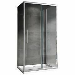 Душевой уголок ABBER Schwarzer Diamant П-образный AG30110H-S60-S60 110*60*195 L/R без поддона