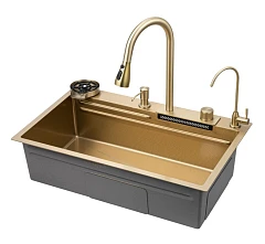 Кухонная мойка Savol S-SC003C 75*46 многофункциональная матовое золото Кухонная мойка Savol S-SC003C 75*46 многофункциональная матовое золото