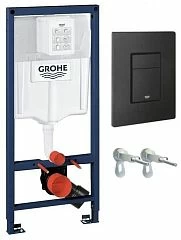 Система инсталляции для унитазов Grohe Solido 38811KF0 клавиша смыва 38966KF0 черная матовая пневматическая