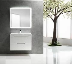 Комплект мебели BelBagno Vittoria 80 Bianco Lucido (с белой раковиной)