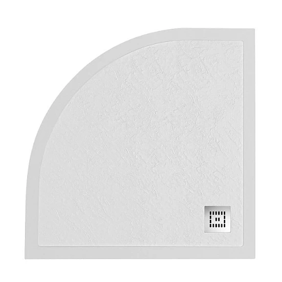 Душевой поддон BelBagno Uno TRAY-MR-UNO-R-90-550-35-W-CR 90*90*3,5 белый с сифоном и декоративной накладкой