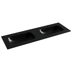 Встраиваемая раковина Ceramicanova Grace 141*45,7 с двумя чашами и отверстиями под смеситель черная матовая Встраиваемая раковина Ceramicanova Grace 141*45,7 с двумя чашами и отверстиями под смеситель черная матовая