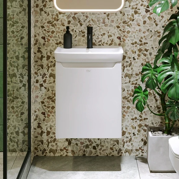 Тумба под раковину Alavann Lana 50 белый глянец