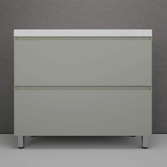 Тумба с раковиной Style Line Манхэттен 100 напольная олива