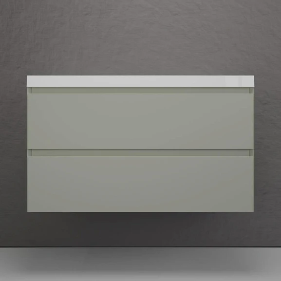 Тумба с раковиной Style Line Манхэттен 100 подвесная олива