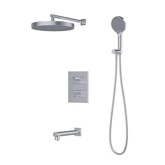 Душевой комплект Iddis Duna DUNSBSTi68 с термостатом и изливом скрытый монтаж хром