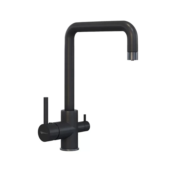 Смеситель Uperwood UPD-004-05 для кухни с функцией подключения фильтра черный/вороненая сталь
