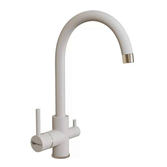 Смеситель Uperwood UPD-003-02 для кухни с функцией подключения фильтра белый/хром