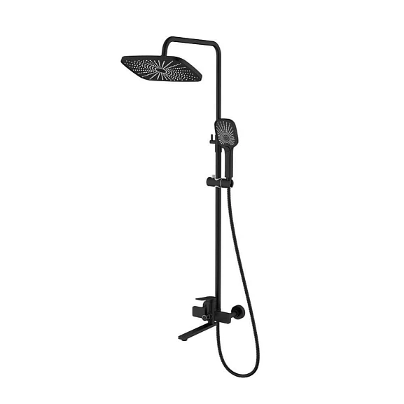 Душевая стойка Splenka S40.24.06 с изливом черная матовая