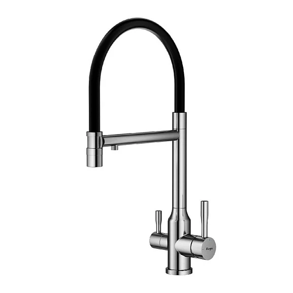 Смеситель Raglo R81.63.05 для кухни с гибким изливом и функцией подключения фильтра сатин