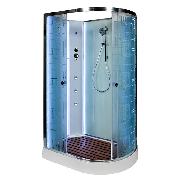 Душевая кабина AvaCan EM1512 120х80х210 L N с LED-подсветкой и гидромассажем без крыши