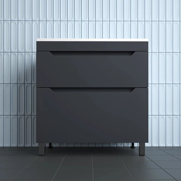 Тумба под раковину Style Line Остин 80 напольная графит