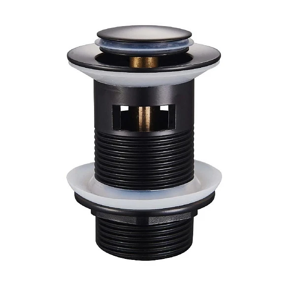 Донный клапан Raglo R600.05.06 1 1/4 с переливом черный матовый