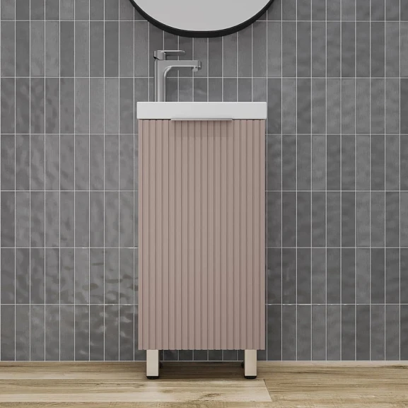 Тумба с раковиной Style Line Соло 40 L/R санд пудровый