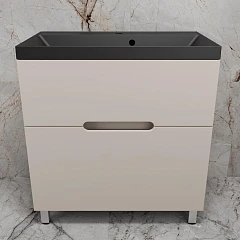 Тумба с раковиной Style Line Матис 80 напольная крем (раковина Asti 80*45 антрацит) Тумба с раковиной Style Line Матис 80 напольная крем (раковина Asti 80*45 антрацит)