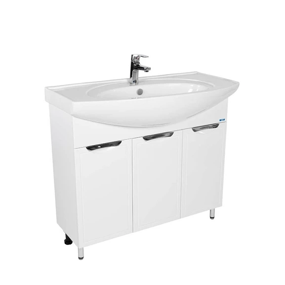 Тумба с раковиной Viant Лима VLIM100EN-T3ST 100 напольная белый глянец (раковина Энигма 100)