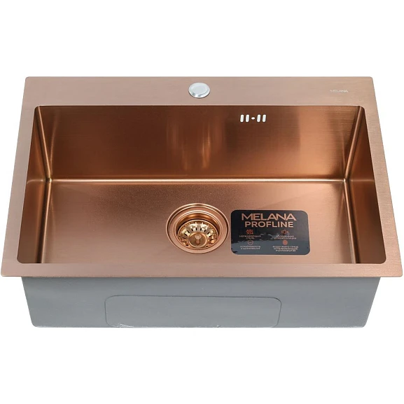 Кухонная мойка Melana ProfLine 65*45 врезная прямоугольная бронза