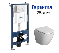 Комплект инсталляции BelBagno BB-101-M-BC + BB3105CHR/SC клавиша смыва белая