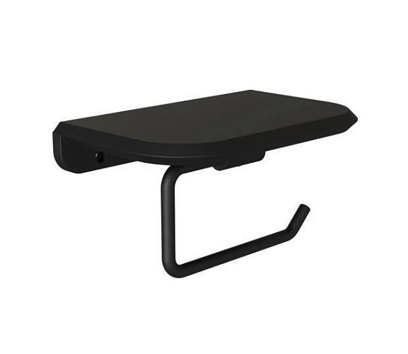 Держатель туалетной бумаги Knotlor Space PH103BL с полкой черный матовый