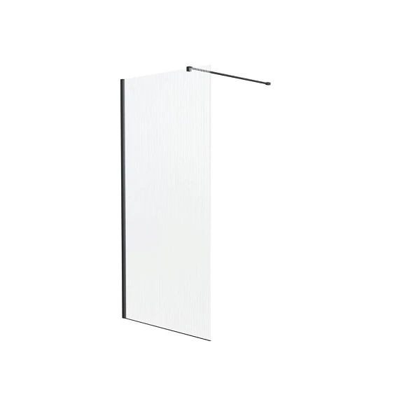 Душевая перегородка Knotlor Velum Ripple 100*200 профиль вороненая сталь без поддона