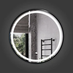 Зеркало Comforty Лея 75 сенсор, антизапотевание, рамка чёрная матовая