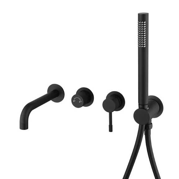 Смеситель Boheme Uno 464-3-B для ванны и душа скрытый монтаж черный матовый