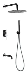 Душевой комплект Boheme Uno 464-2-BCR с изливом черный матовый/хром