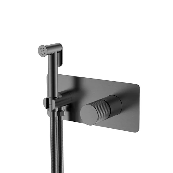 Гигиенический душ со смесителем Boheme Stick 127-GM.3 скрытый монтаж графит ручка Linea