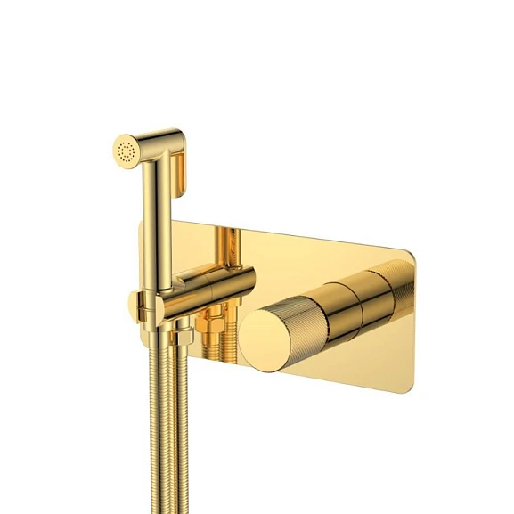 Гигиенический душ со смесителем Boheme Stick 127-GG.4 скрытый монтаж золото ручка Spirale