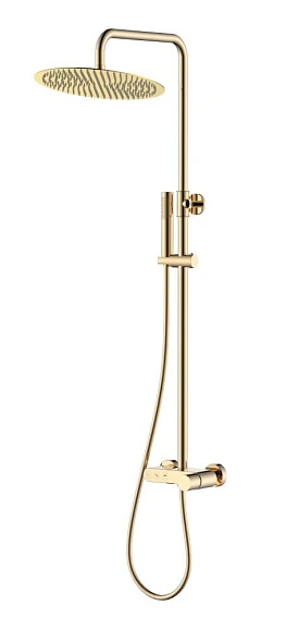 Душевая стойка Boheme Stick 128-GG с изливом золото, ручка Diamond