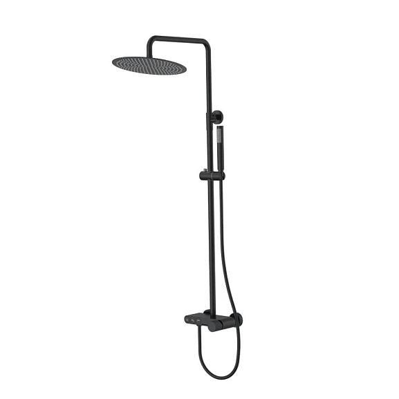 Душевая стойка Boheme Stick 128-BB.3 с изливом черная матовая, ручка Linea