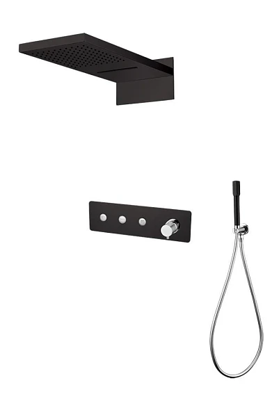 Душевой комплект Boheme Fusion 130-BCR черный матовый/хром