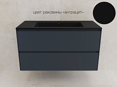 Тумба с раковиной Style Line Лима 100 подвесная графит (раковина Line 100*48 антрацит)