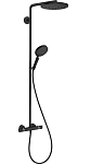 Душевая стойка Hansgrohe Raindance Select S 27633670 с термостатом черная матовая
