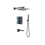 Душевой комплект Aquatek Лира AQ1473MB Set 4в1, матовый черный Душевой комплект Aquatek Лира AQ1473MB Set 4в1, матовый черный