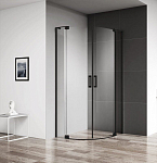 Душевой уголок Cezares SLIDER-R-2-90/100-C-NERO 90/100*90/100*195 профиль черный стекло прозрачное без поддона Душевой уголок Cezares SLIDER-R-2-90/100-C-NERO 90/100*90/100*195 профиль черный стекло прозрачное без поддона