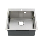 Кухонная мойка Melana ProfLine 50*50 врезная квадратная сатин с сифоном